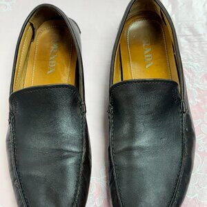 PRADA-Men-Brown leather-1101-2D-Loafers.Sz-10. Italy-Used.